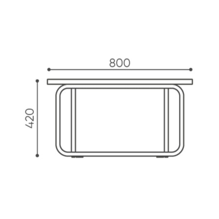 Schéma des dimensions de la table basse - Epocc lounge