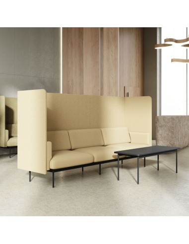 Table basse rectangulaire design devant canapé - Fora