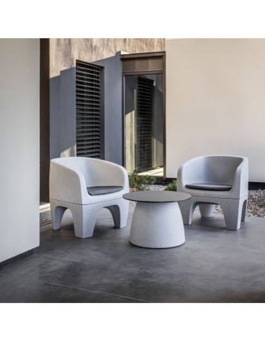 Table basse extérieure ronde design minéral - Gummy bear