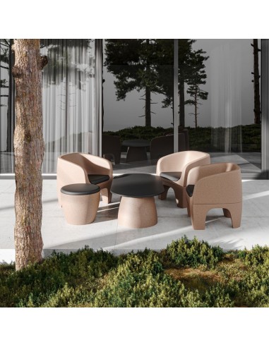 Salon outdoor avec table basse ronde design - Gummy bear