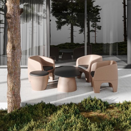 Salon outdoor avec table basse ronde design - Gummy bear
