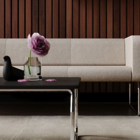 Table basse carrée associée à canapé design - Legvan