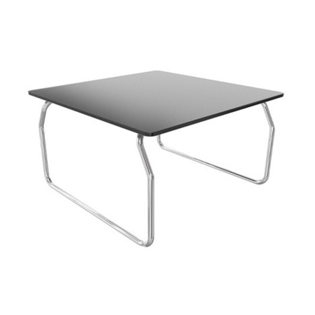 Table basse carrée design plateau noir et piètement métal - Legvan