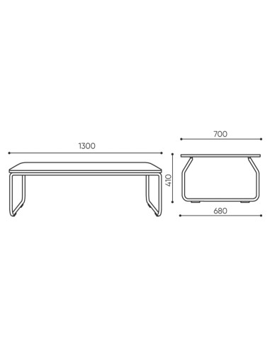 Table basse rectangulaire design pour bureau - Legvan