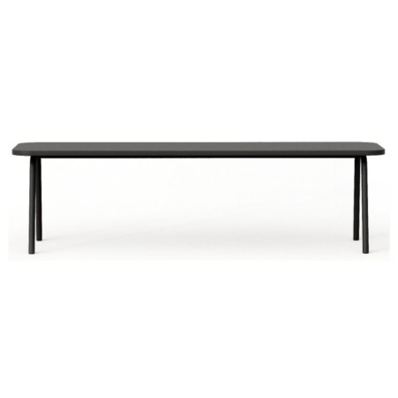 Table basse rectangulaire plateau sombre et pieds fins - Linje