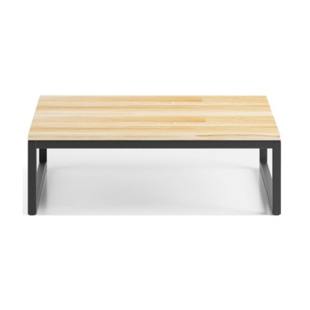 Table basse carrée plateau bois et piètement métal - Plint