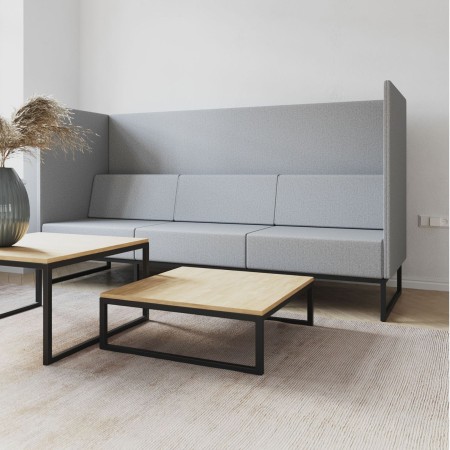 Table basse carrée plateau bois et piètement métal - Plint 2