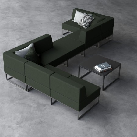 Table basse carrée dans espace lounge moderne - Plint