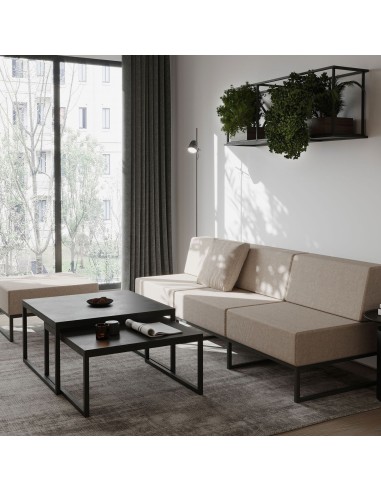 Table basse carrée intégrée à intérieur minimaliste - Plint