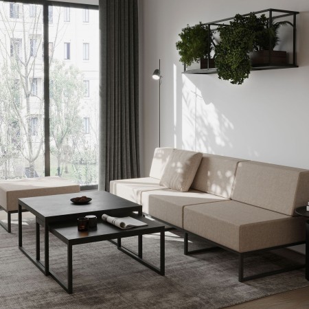 Table basse carrée intégrée à intérieur minimaliste - Plint