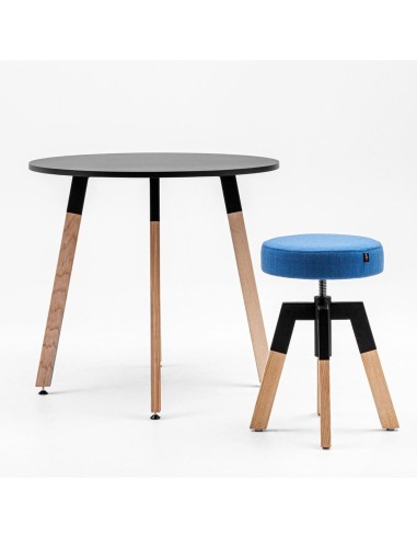 Tabouret réglable pour restaurant suisse assise confort en pieds en bois Spin