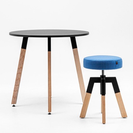 Tabouret réglable pour restaurant suisse assise confort en pieds en bois Spin