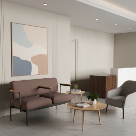 Canapé modulaire avec accoudoirs bois - Fora Care 2