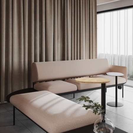 Canapé 3 places pour espaces d'accueil suisses en entreprise Fora care