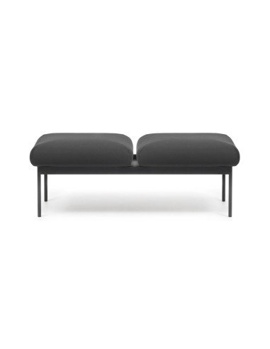 Banquette Fora Care deux places en cuir noir, vue de face – Fora Care