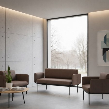 Canapé deux places Fora Care en tissu brun avec accoudoirs – Fora Care 2