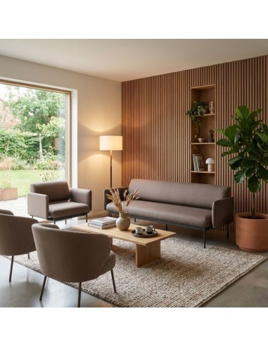 Salle d'attente confortable cosy avec canapé Fora Care CH