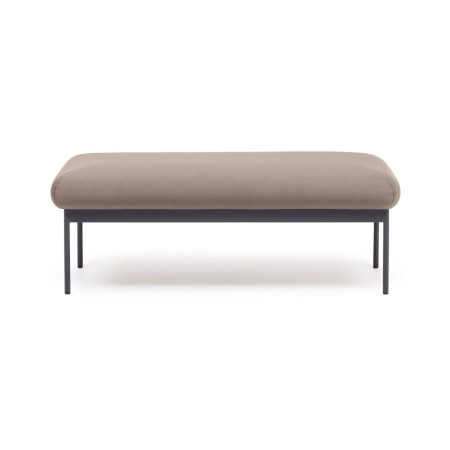 Vue avant d’une banquette minimaliste tapissée beige – Fora Care