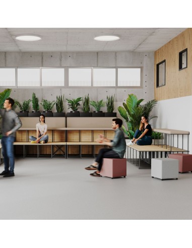 Bancs modulaires avec 4 places pour étudiants en université et autres formations en Suisse design saar