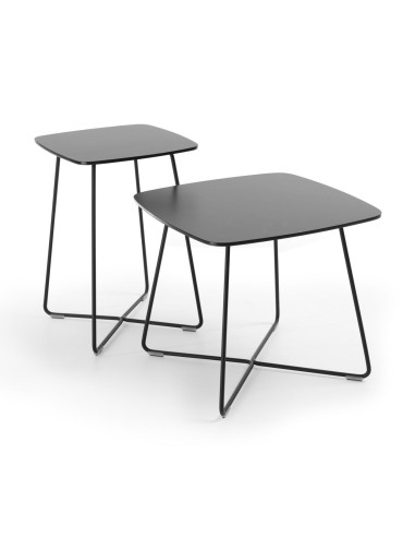 Tables basses carrées gigognes piètement filaire - Tables:coffee