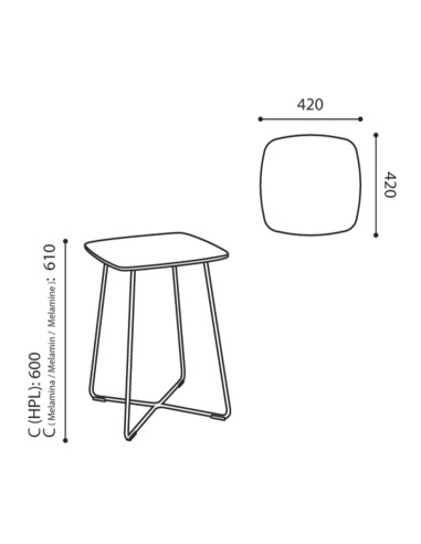 Dimensions table basse carrée - Tables:coffee