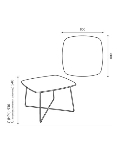 Dimensions table basse carrée - Tables:coffee