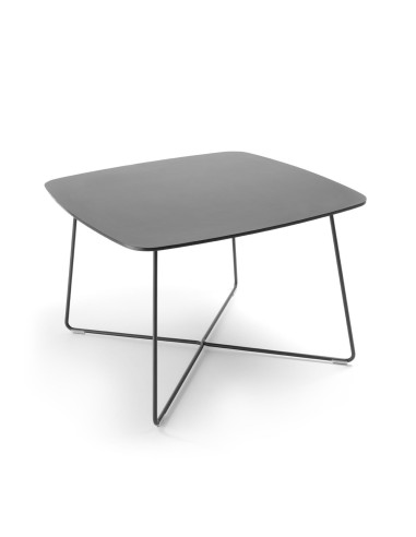 Table basse carrée design piètement filaire noir - Tables:coffee