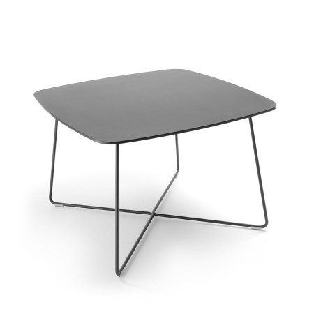Table basse carrée design piètement filaire noir - Tables:coffee