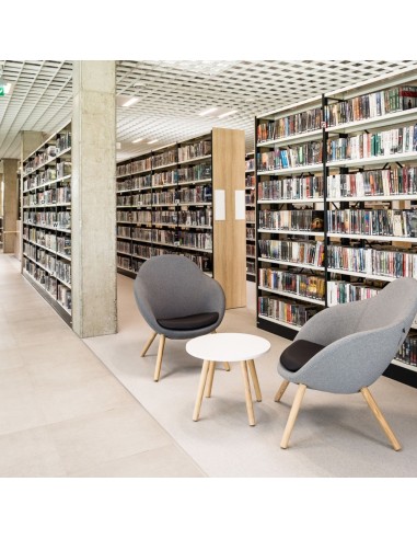 Tables basses rondes en bibliothèque moderne - Tables:coffee