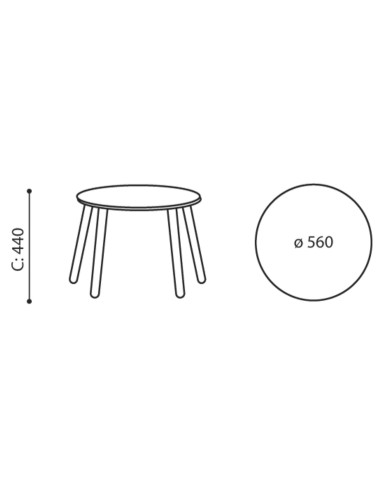 Dimensions table basse ronde - Tables:coffee