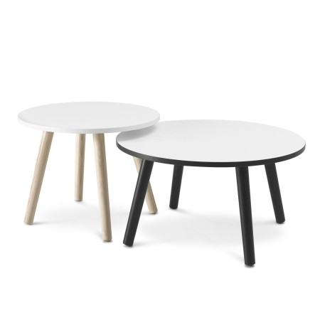 Tables basses rondes duo plateau clair et foncé - Tables:coffee