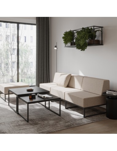 Table basse carrée en salon contemporain - Tables:saar