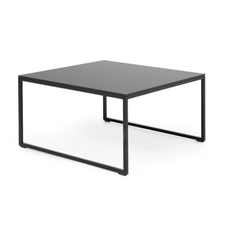 Table basse carrée design structure métal noir - Tables:saar