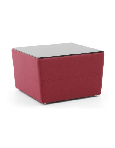 Pouf rectangulaire tapissé coloris rouge - U_floe