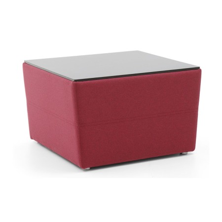 Pouf rectangulaire tapissé coloris rouge - U_floe
