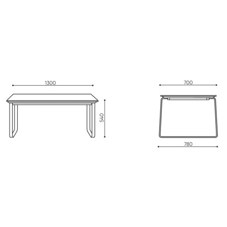 Dimensions table basse rectangulaire - Voo_voo