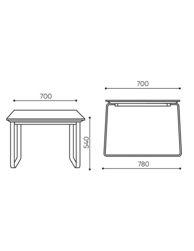 Dimensions table basse rectangulaire - Voo_voo