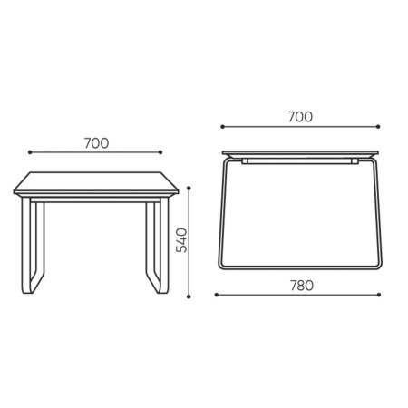 Dimensions table basse rectangulaire - Voo_voo