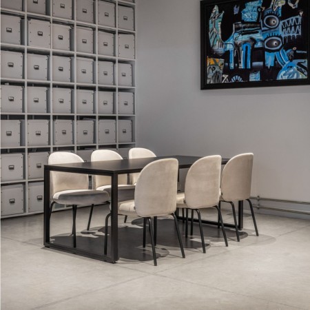 Table de réunion avec chaises tapissées - Orte