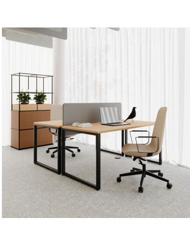 Bureau individuel avec piètement métal noir - Orte