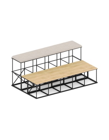 Banc gradin 2 niveaux pour école et centre de formation Saar