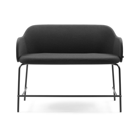 Banc noir minimaliste, assise capitonnée et structure fine – Flos tables 900mm