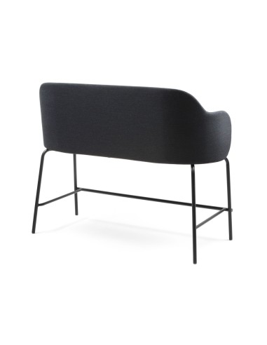 Vue arrière du banc noir avec dossier arrondi – Flos pour comptoirs