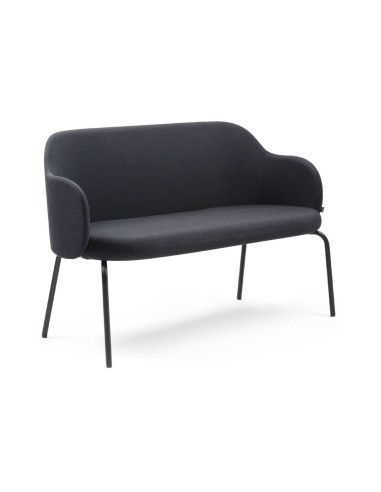 Vue latérale du banc noir au design arrondi et épuré – Flos