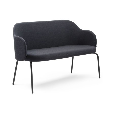 Vue latérale du banc noir au design arrondi et épuré – Flos