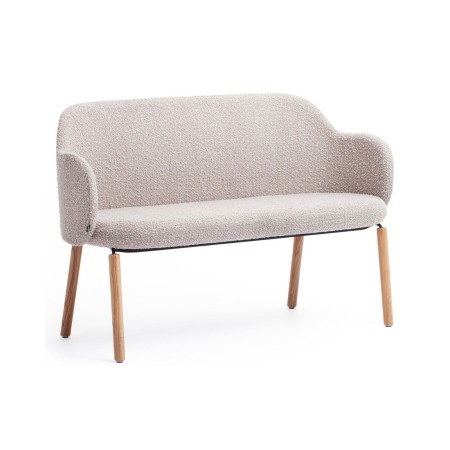 Vue latérale du banc Flos beige aux lignes arrondies - Flos