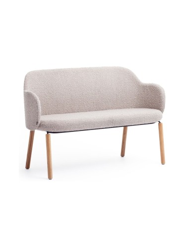 Vue latérale du banc Flos beige aux lignes arrondies - Flos
