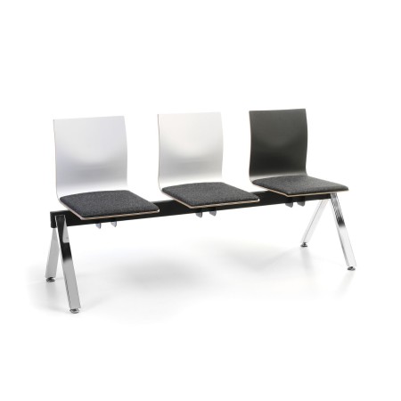 Banc d’attente 3 places pour espace public et accueil design moderne Orte