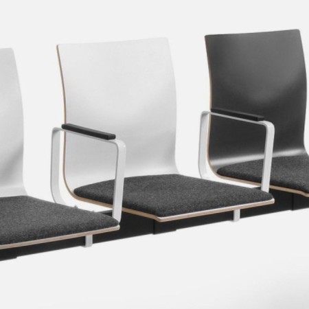 Banc d’accueil professionnel Orte pour salles d’attente avec accoudoirs