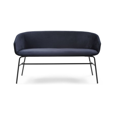 Banquette Oxco Small bleu marin vue de face pour espace de restauration en Suisse